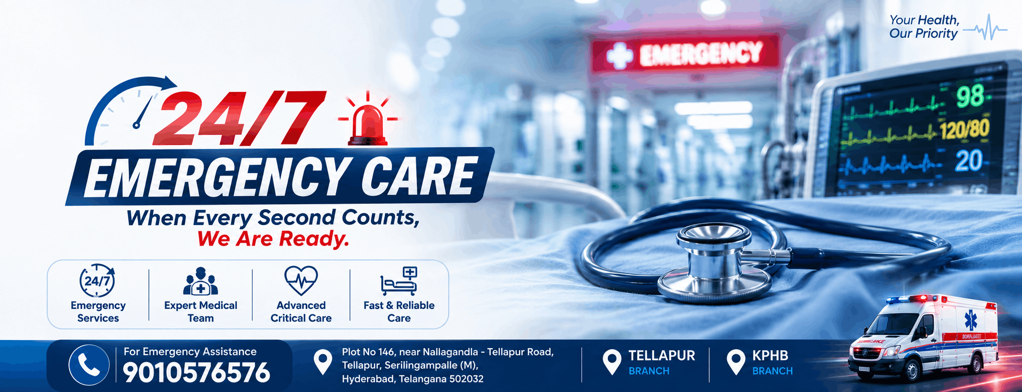 Best Emergency Care Hospital - Airaavata Hospitals Tellapur